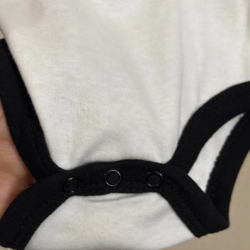 Hudson Baby White and Black Bodysuit Classic Design two pieces